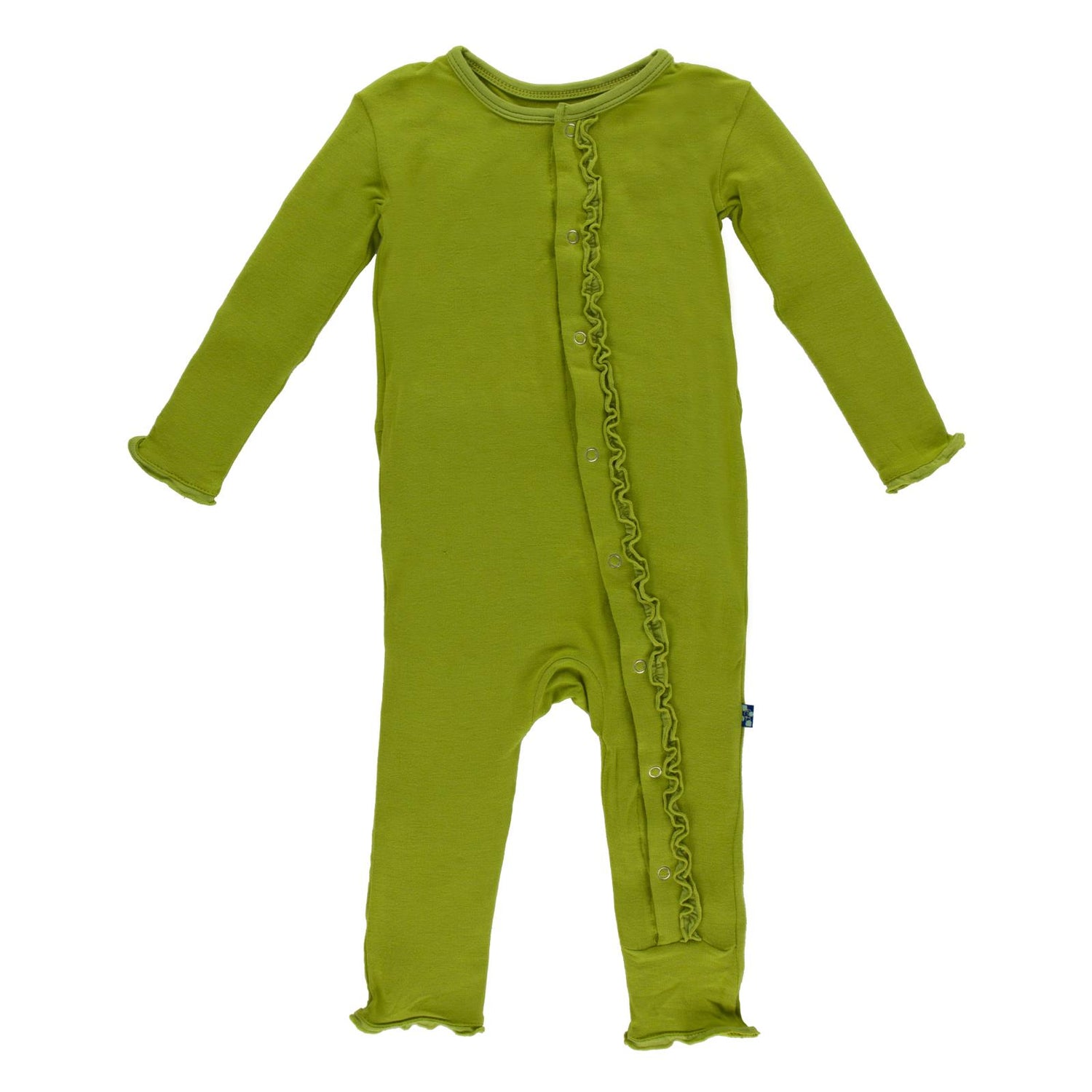 Muffin Ruffle Coverall with Snaps in Meadow