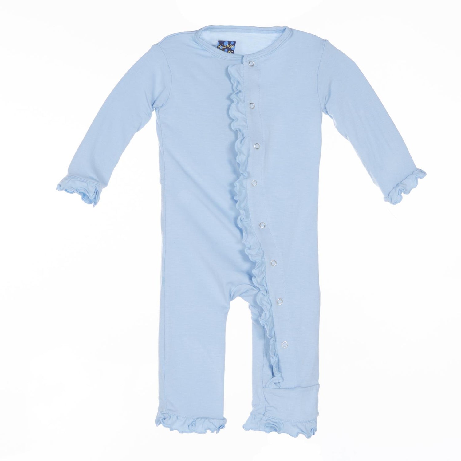 Classic Ruffle Coverall with Snaps in Pond