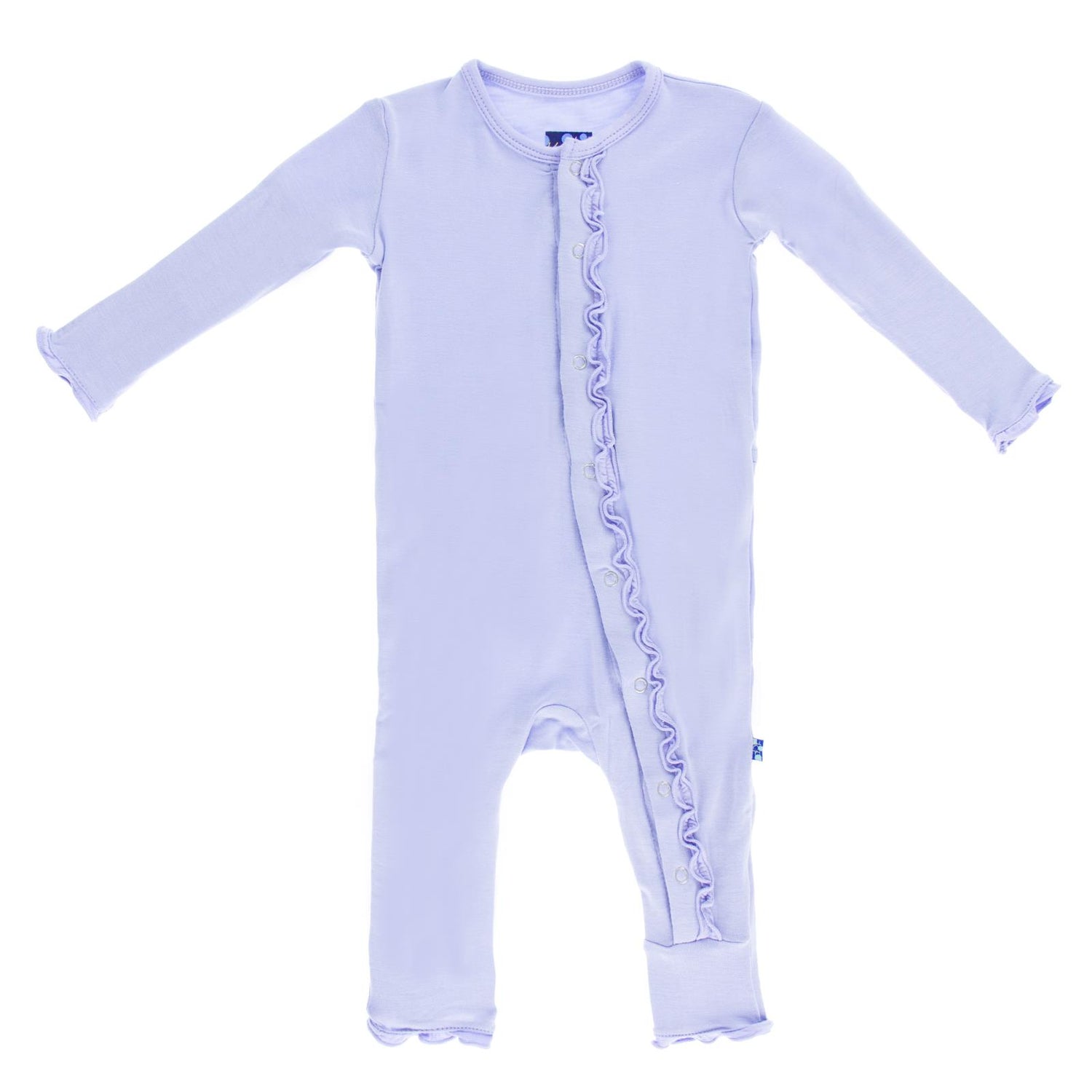 Muffin Ruffle Coverall with Snaps in Lilac