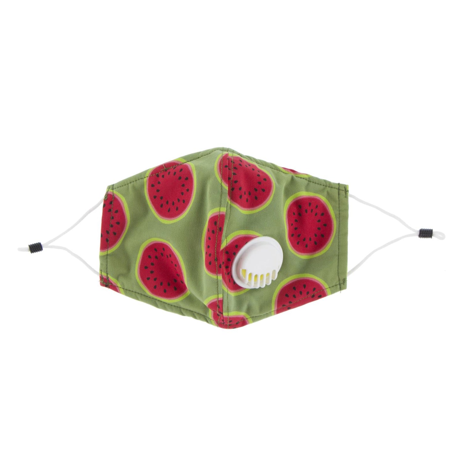Print Waterproof Mask with Covered Vent and Filter for Kids in Grasshopper Watermelon