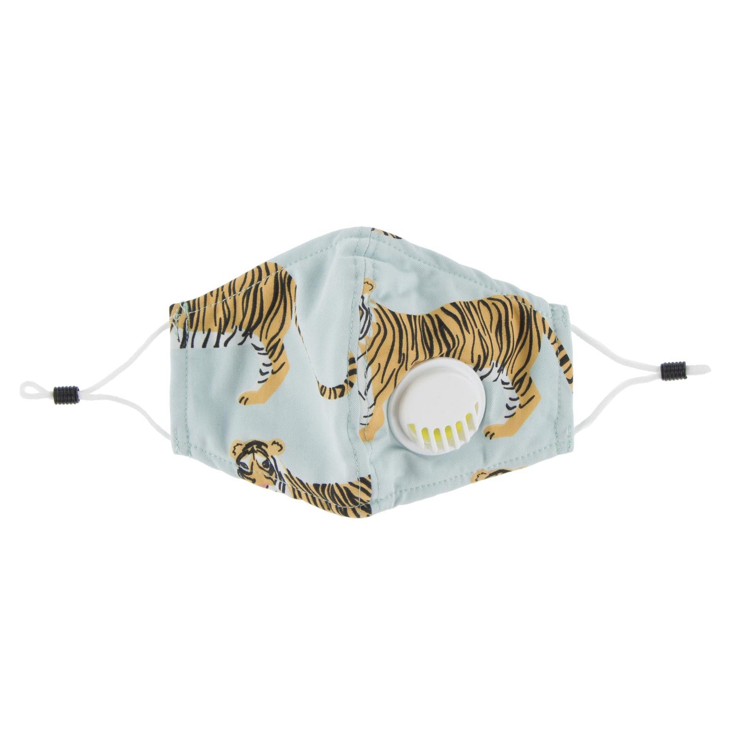 Print Waterproof Mask with Covered Vent and Filter for Kids in Spring Sky Tiger
