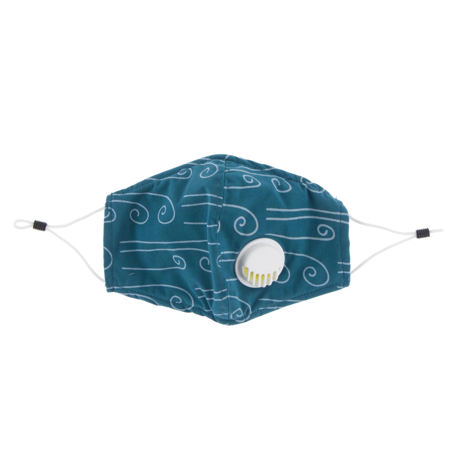 Print Waterproof Mask with Covered Vent and Filter for Kids in Heritage Blue Wind
