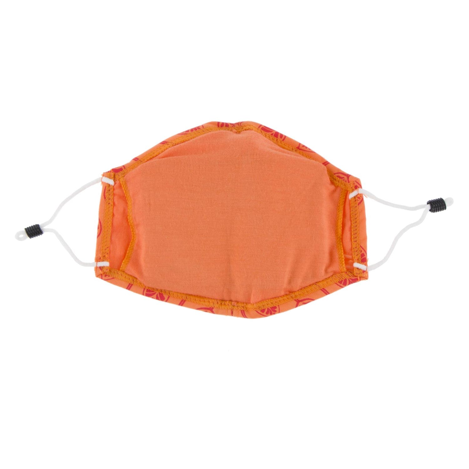 Print Waterproof Mask with Covered Vent and Filter for Kids in Nectarine Leaf Lattice