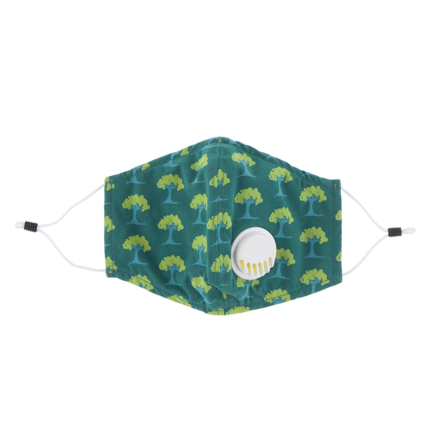 Print Waterproof Mask with Covered Vent and Filter for Kids in Ivy Mini Trees