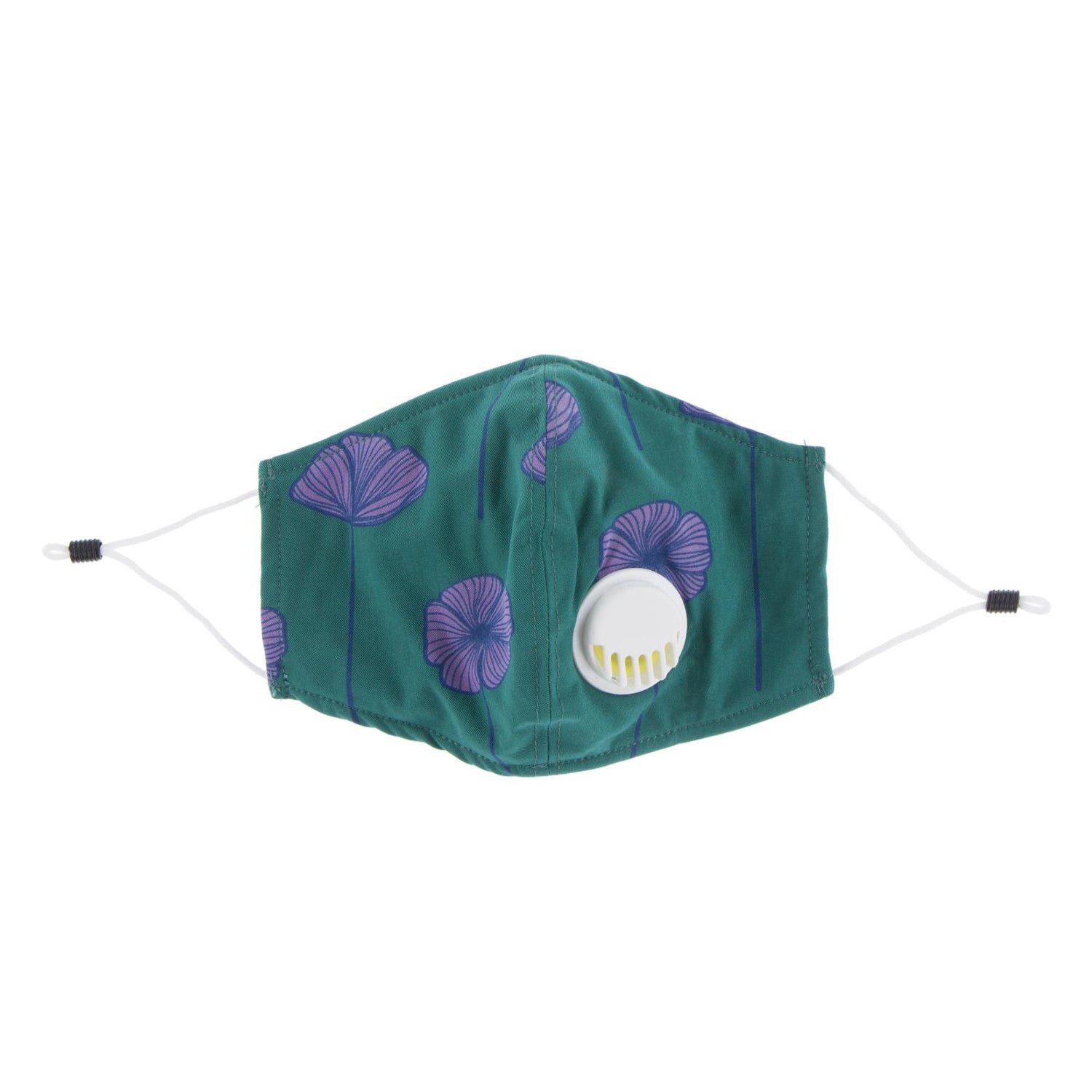 Print Waterproof Mask with Covered Vent and Filter for Adults in Ivy Poppies