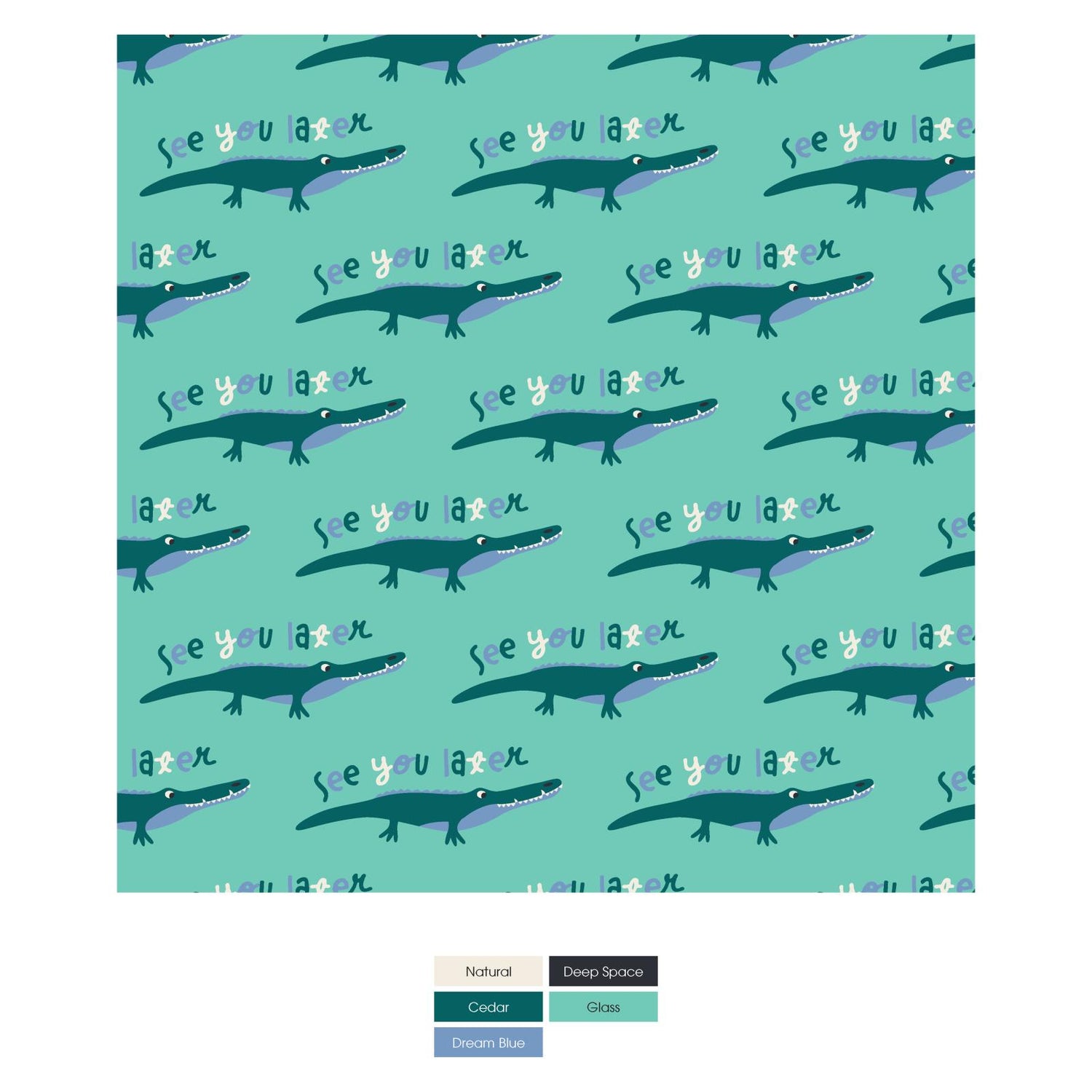 Print Fitted Crib Sheet in Glass Later Alligator
