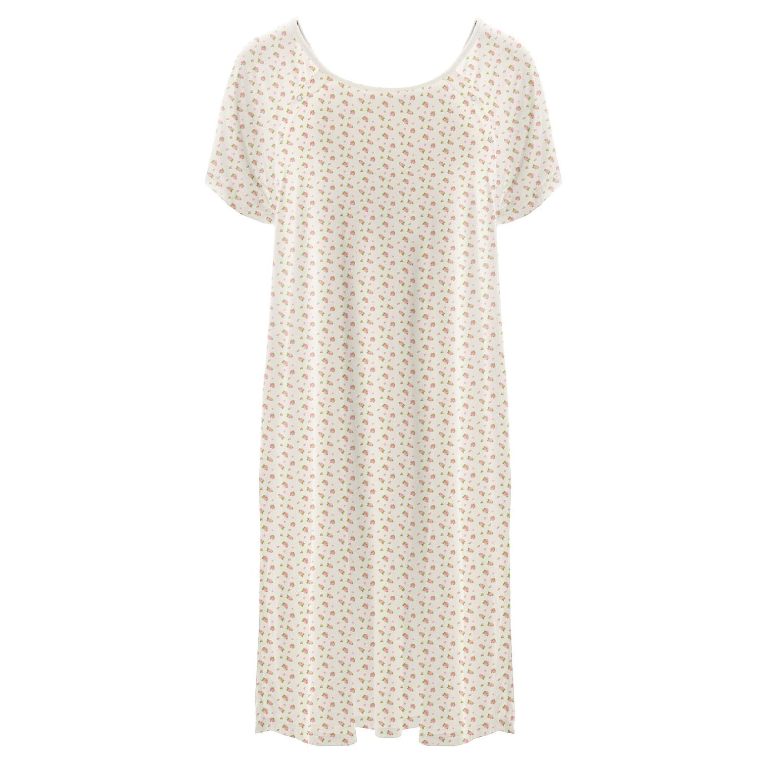 Women's Print Hospital Gown in Natural Buds
