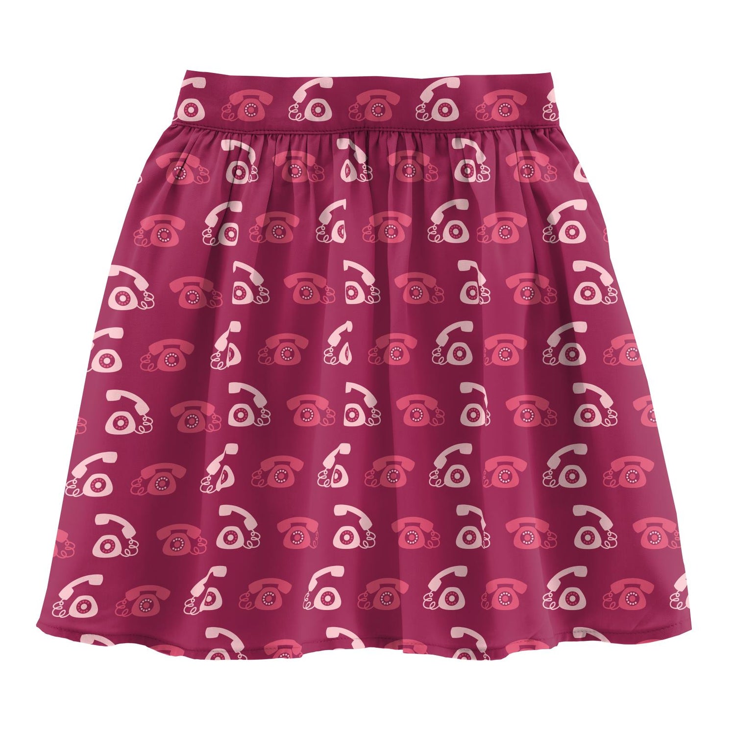 Print Woven Skirt in Berry Telephone