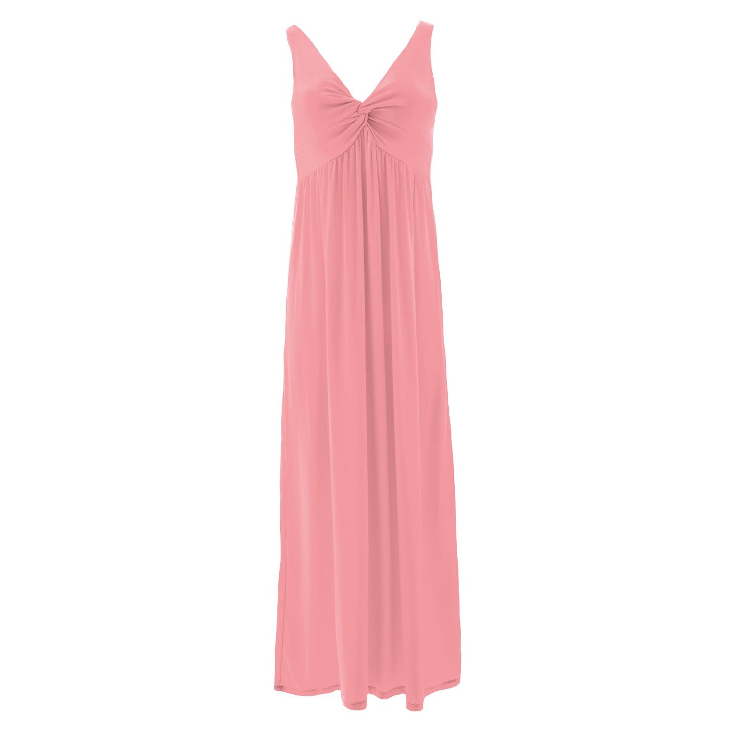 Women's Solid Simple Twist Nightgown in Strawberry