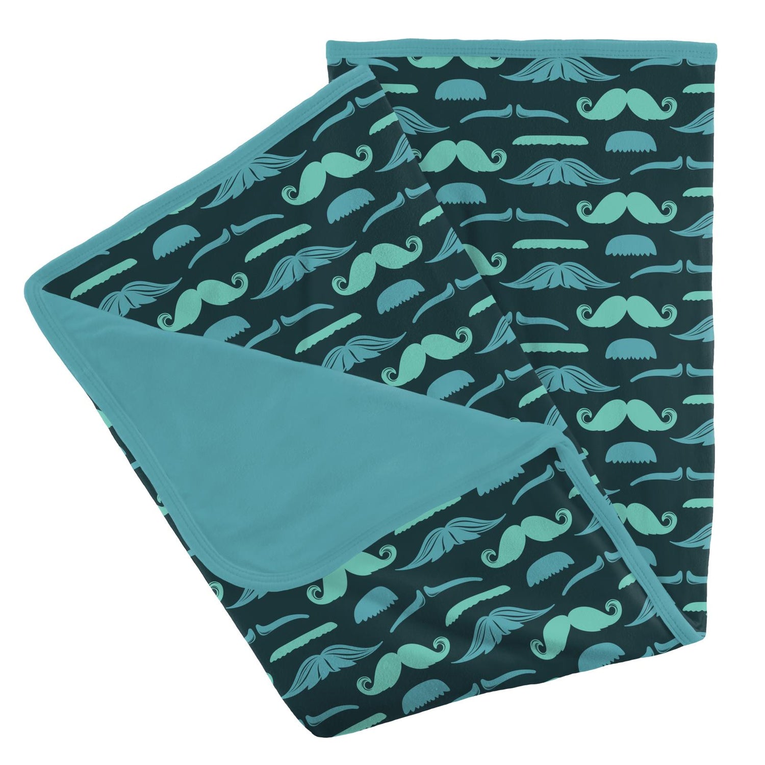 Print Stroller Blanket in Pine Moustaches