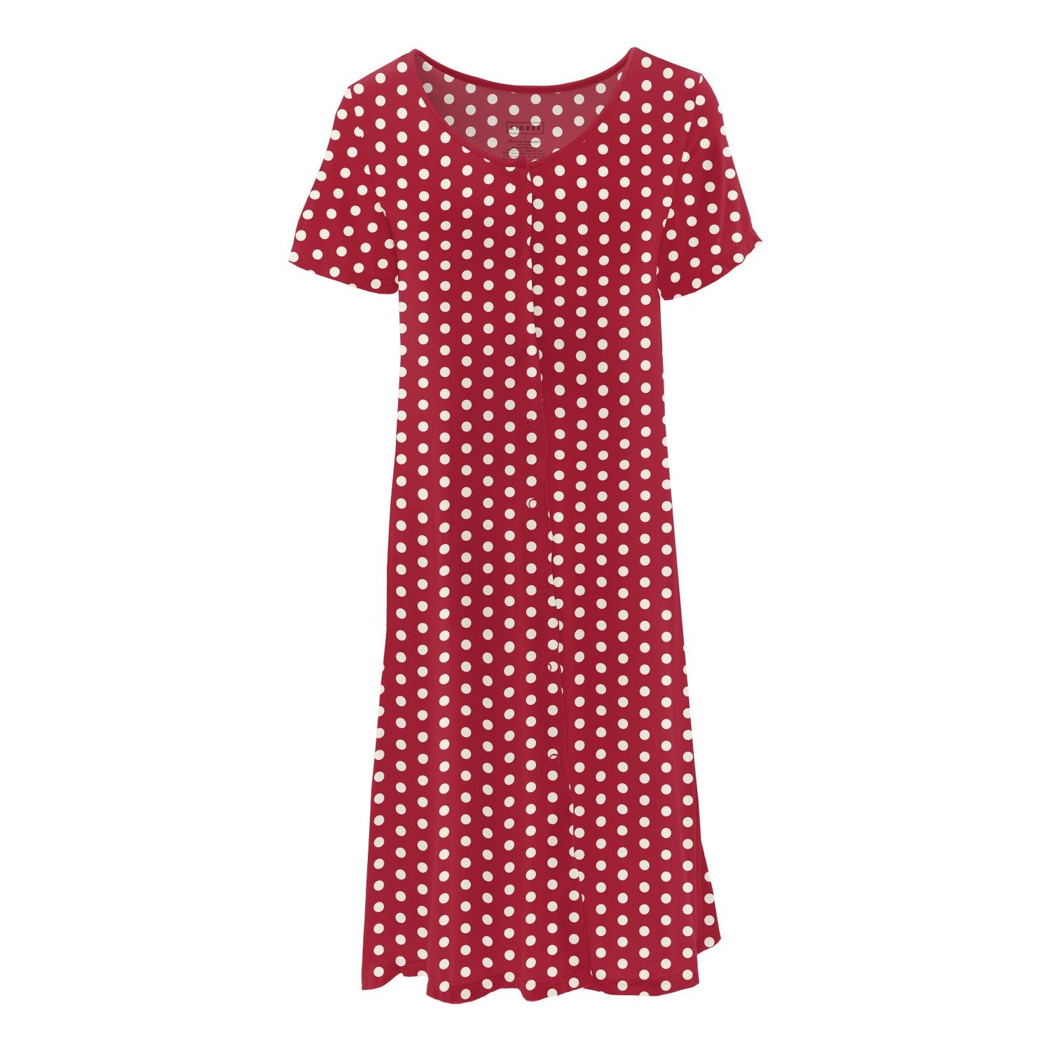 Women's Print Nursing Nightgown in Candy Apple Polka Dots