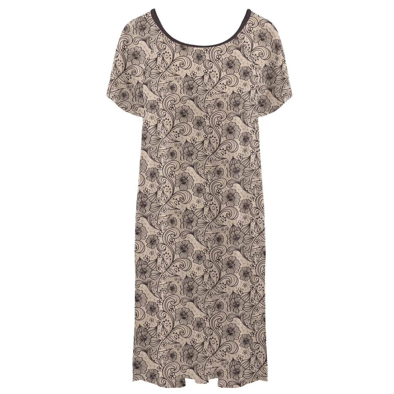 Women's Print Hospital Gown in Burlap Lace
