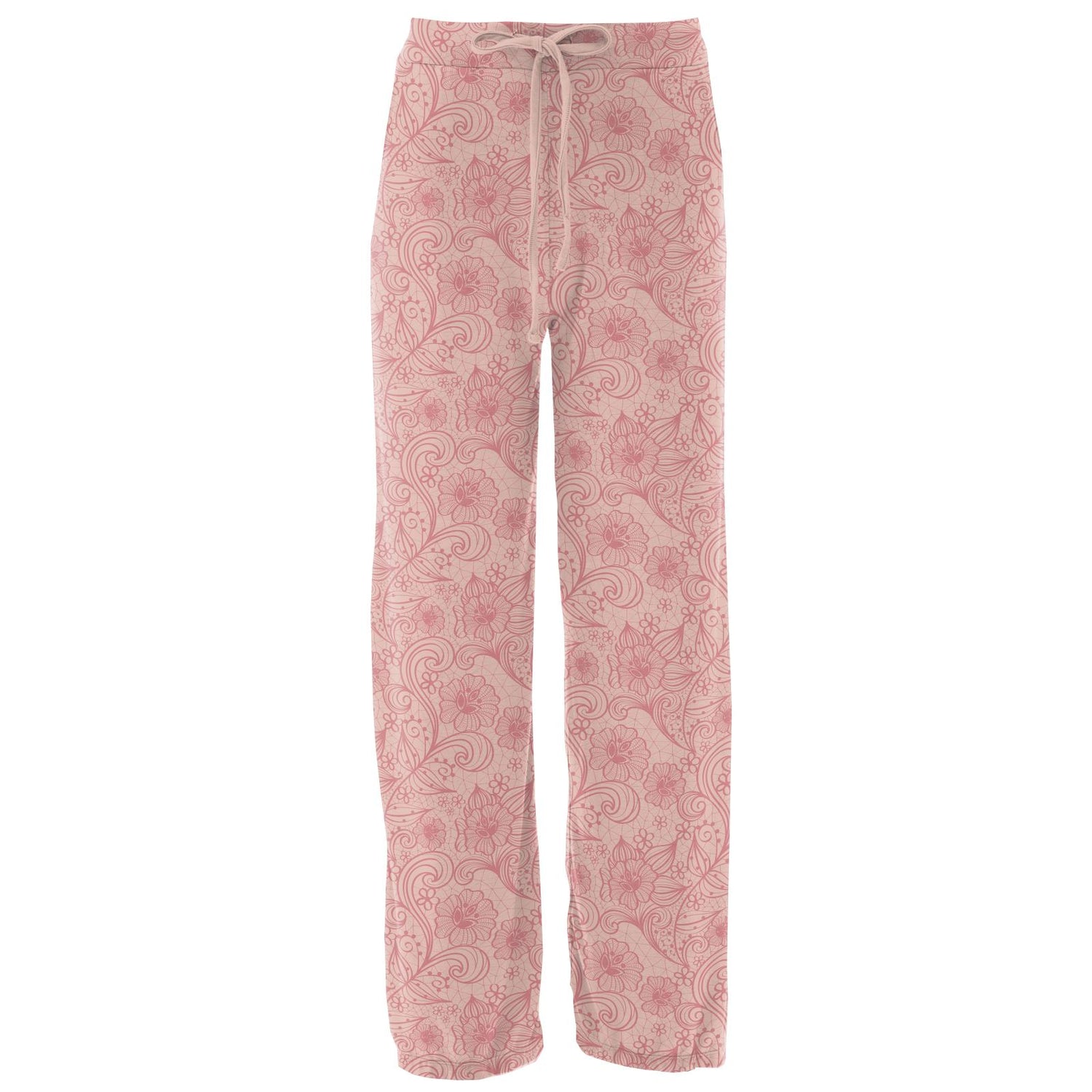 Women's Print Lounge Pants in Peach Blossom Lace