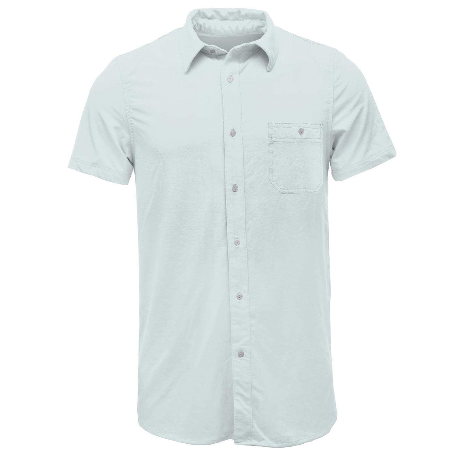 Men's Solid Short Sleeve Woven Shirt in Fresh Air