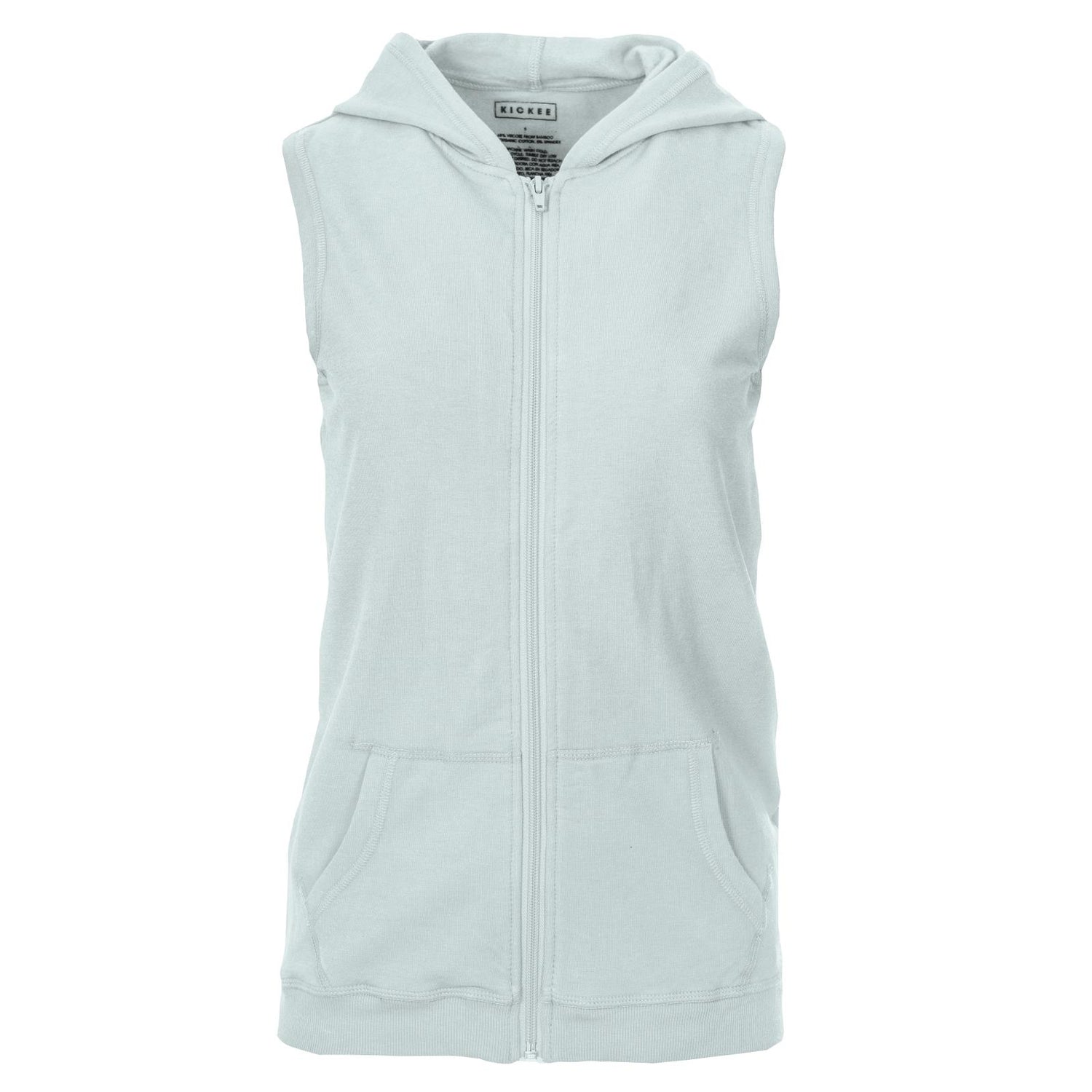 Women's Zip-Front Fleece Hooded Vest in Fresh Air
