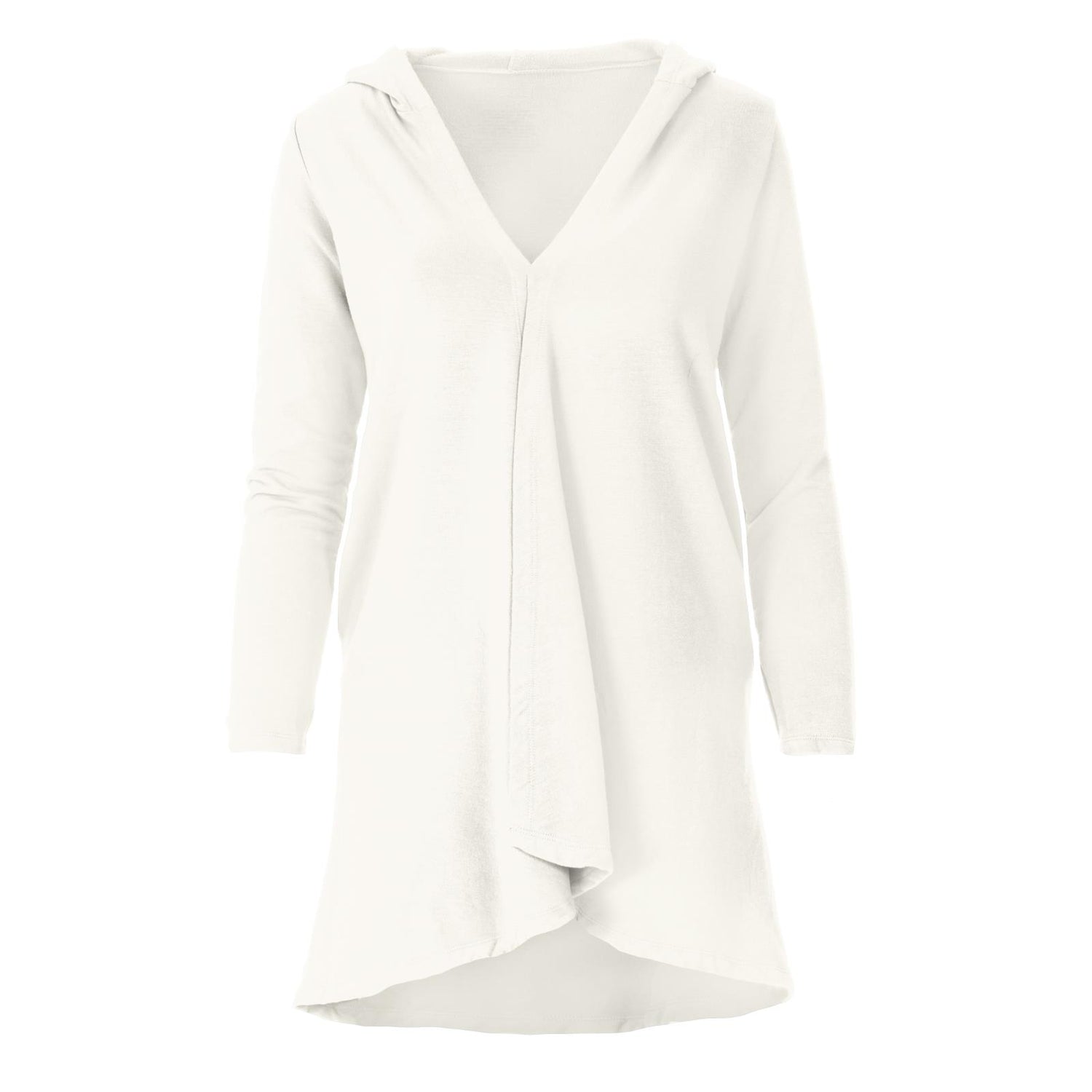Women's Fleece Hooded Cardigan with Pockets in Natural