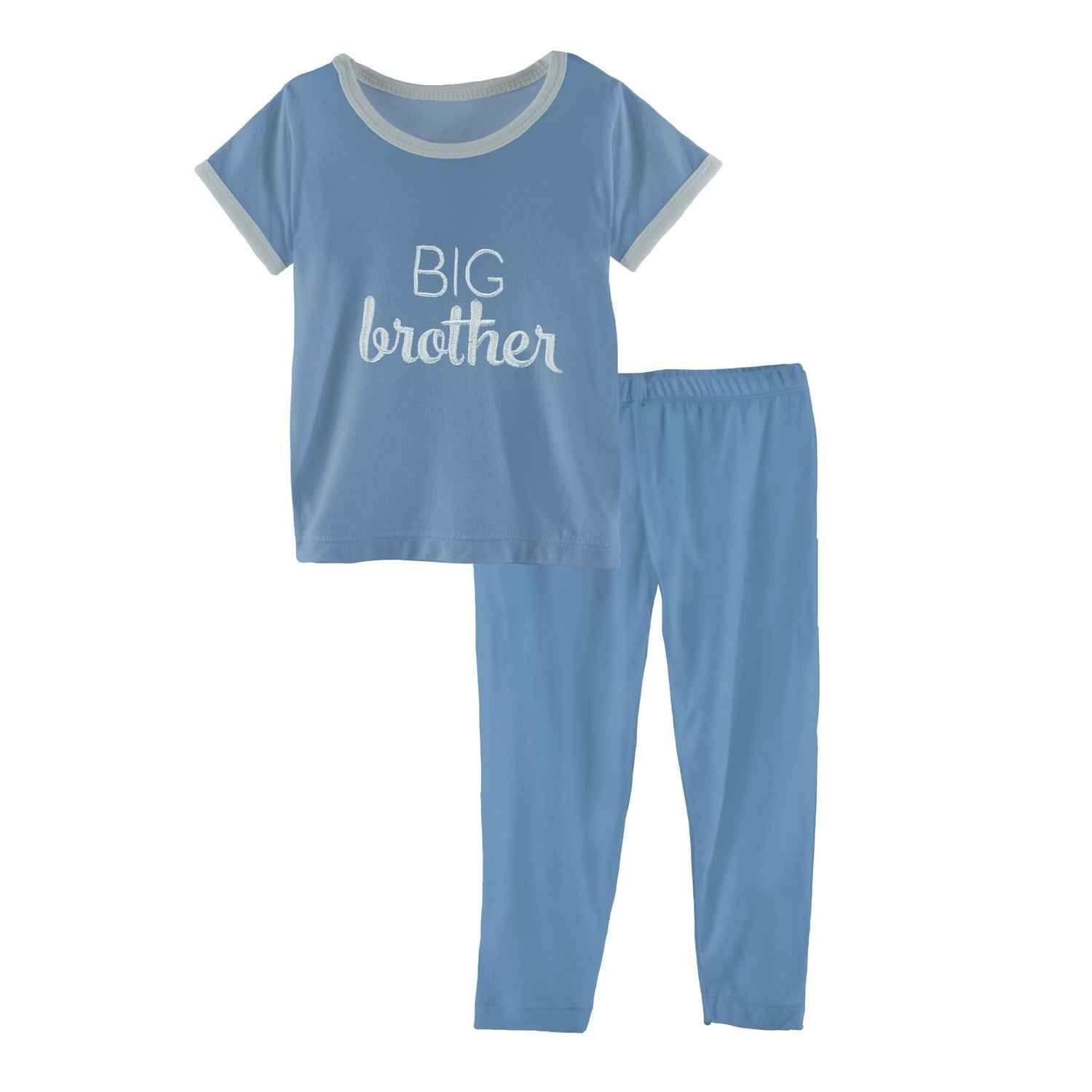 Short Sleeve Applique Pajama Set in Blue Moon Big Brother