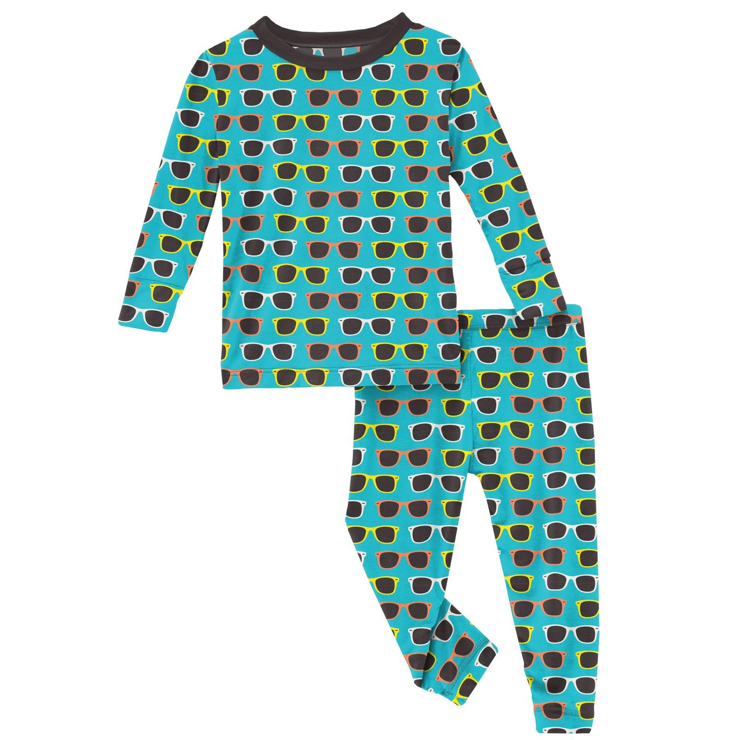 Print Long Sleeve Pajama Set in Confetti Sunglasses