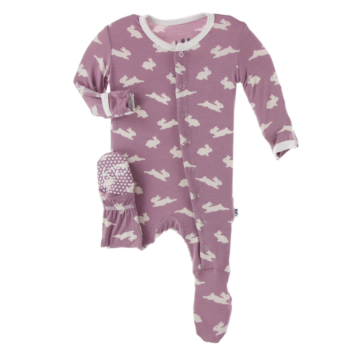 Print Footie with Snaps in Pegasus Bunny