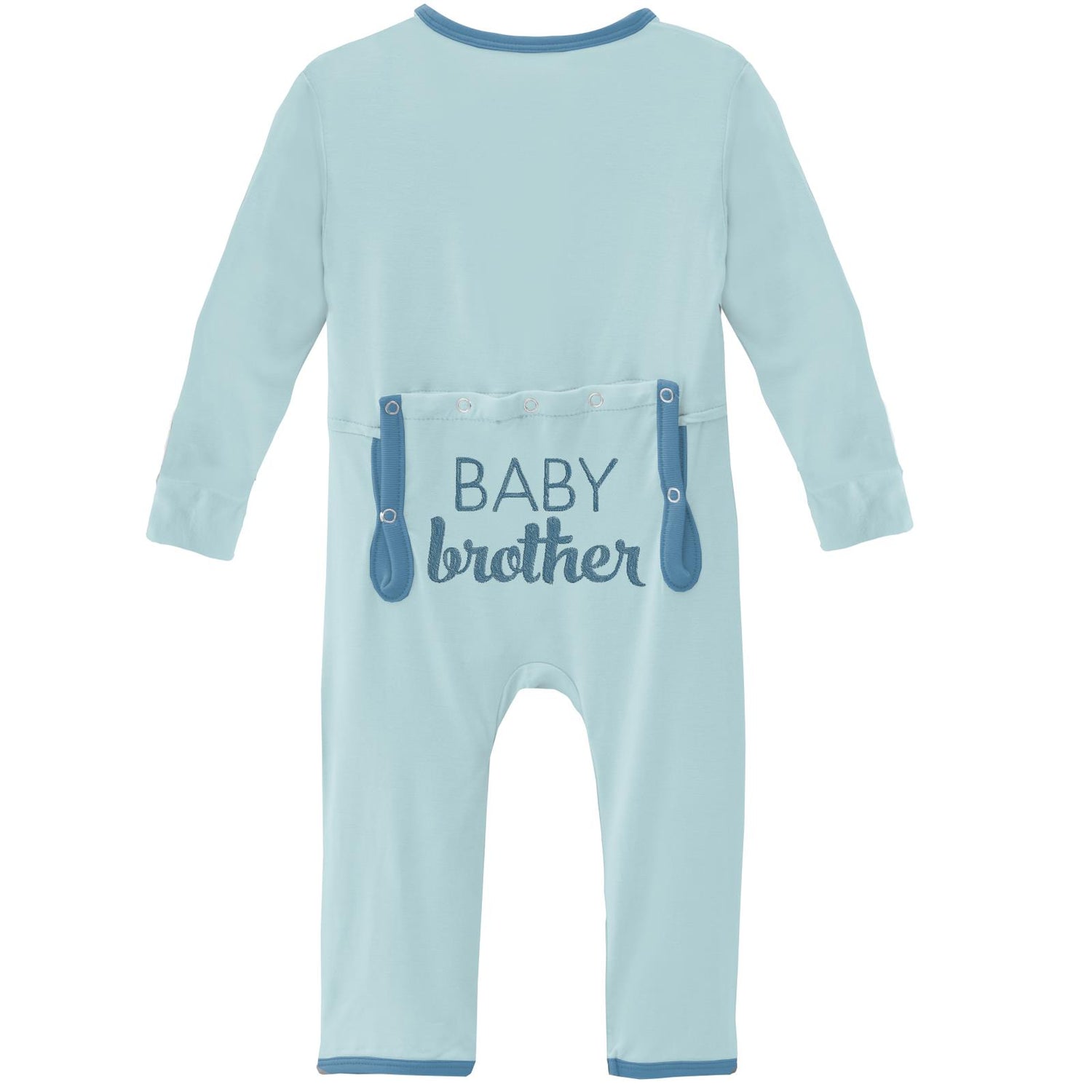 Applique Coverall with Zipper in Spring Sky Baby Brother