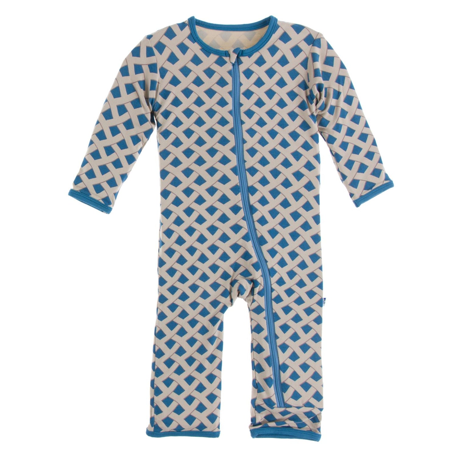 Print Coverall with Zipper in Blueberry Pie