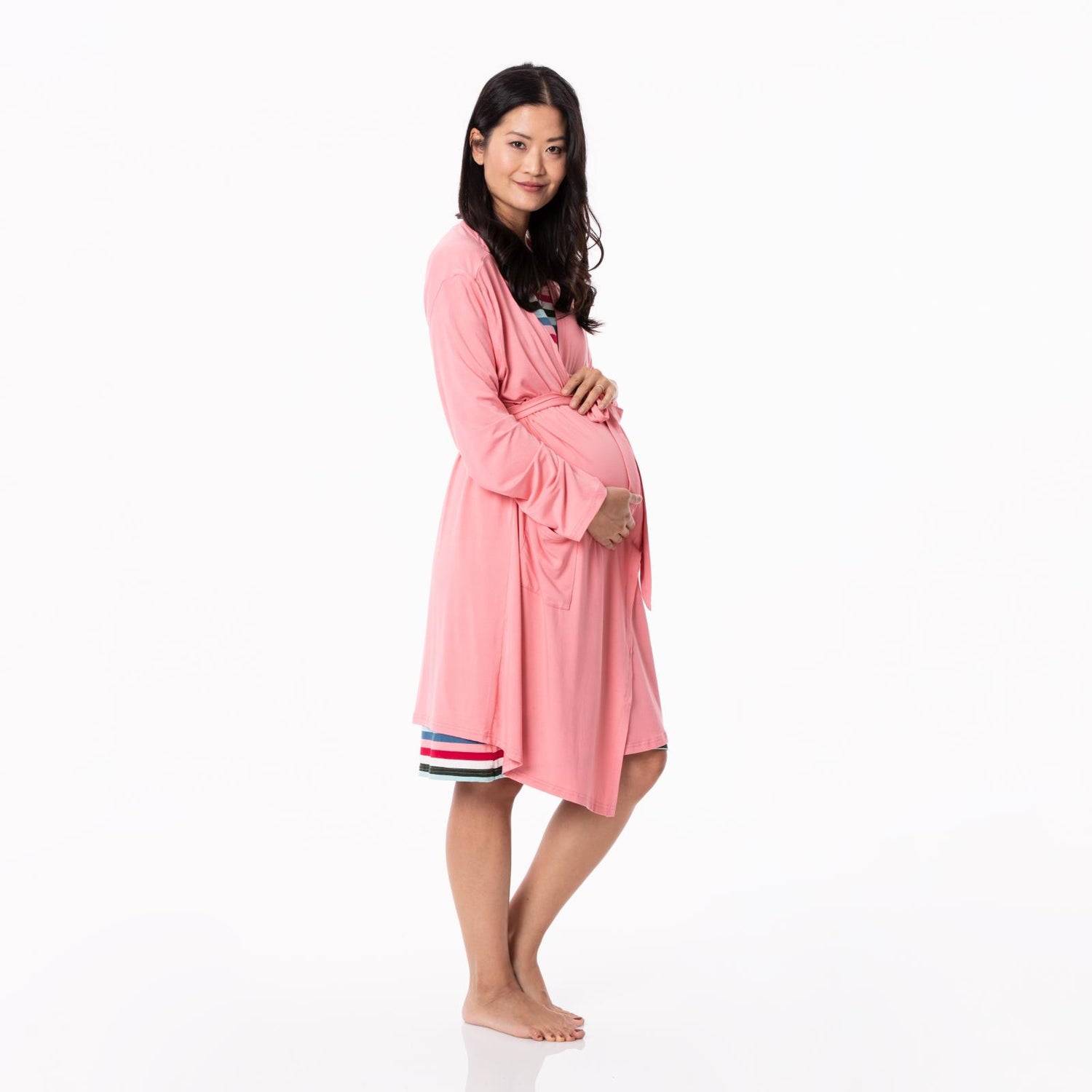 Maternity/Nursing Robe in Strawberry