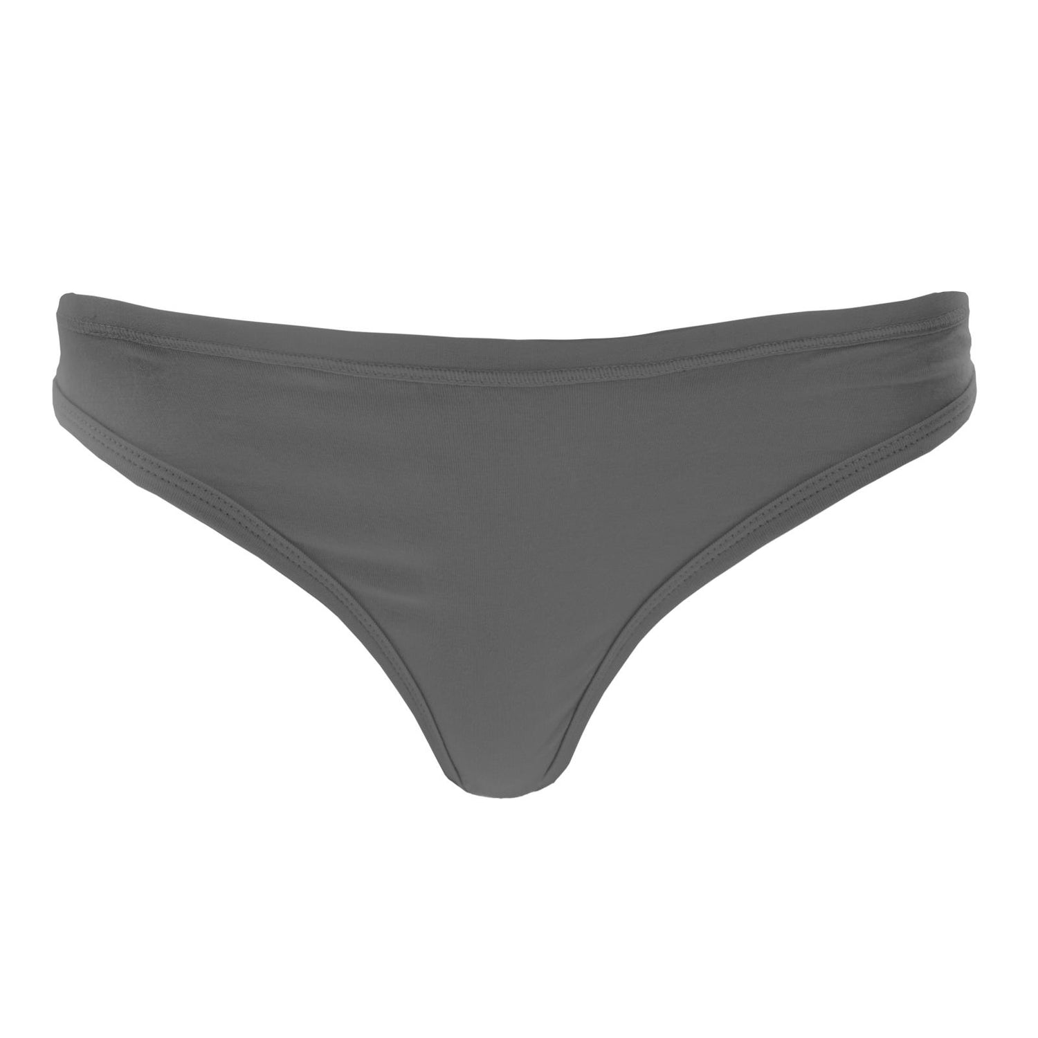 Women's Solid Classic Thong Underwear in Pewter