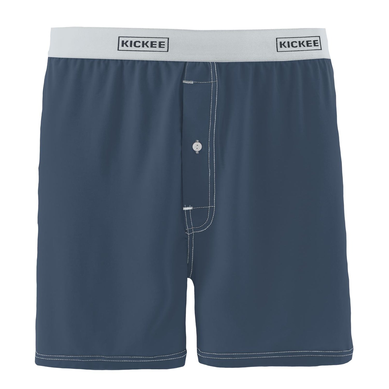 Men's Solid Boxer Short in Deep Sea with Fresh Air