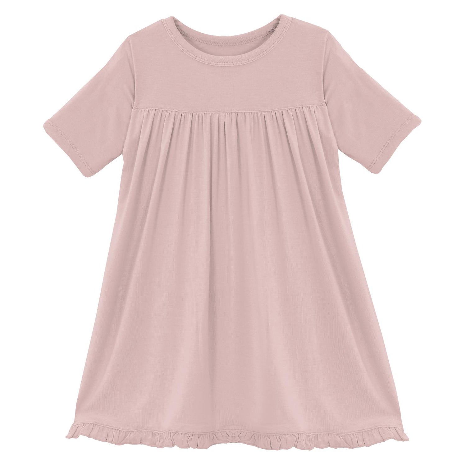 Classic Short Sleeve Swing Dress in Baby Rose