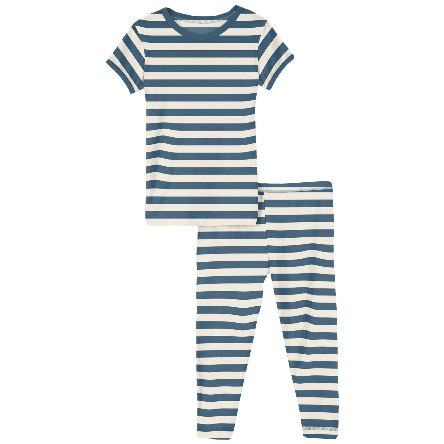 Print Short Sleeve Pajama Set in Nautical Stripe