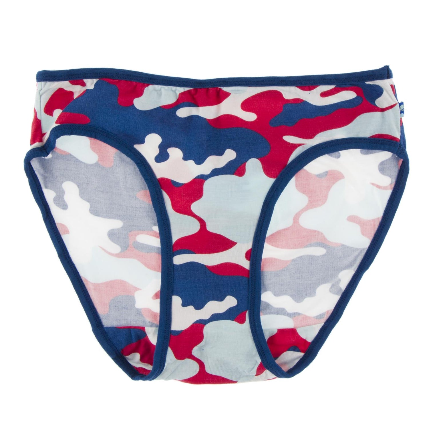 Print Underwear in Flag Red Military with Navy Trim