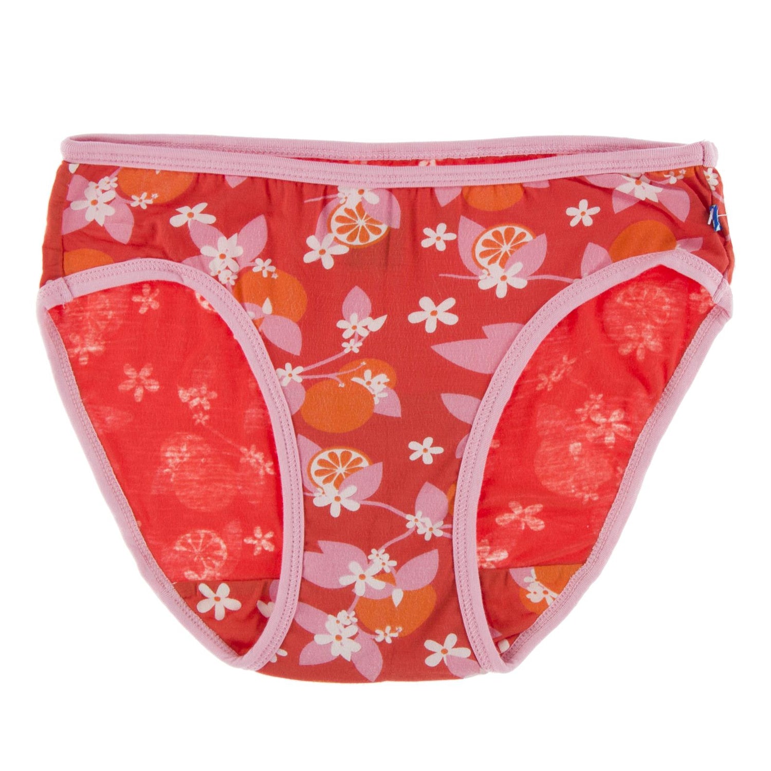 Print Underwear in Poppy Orange with Lotus Trim