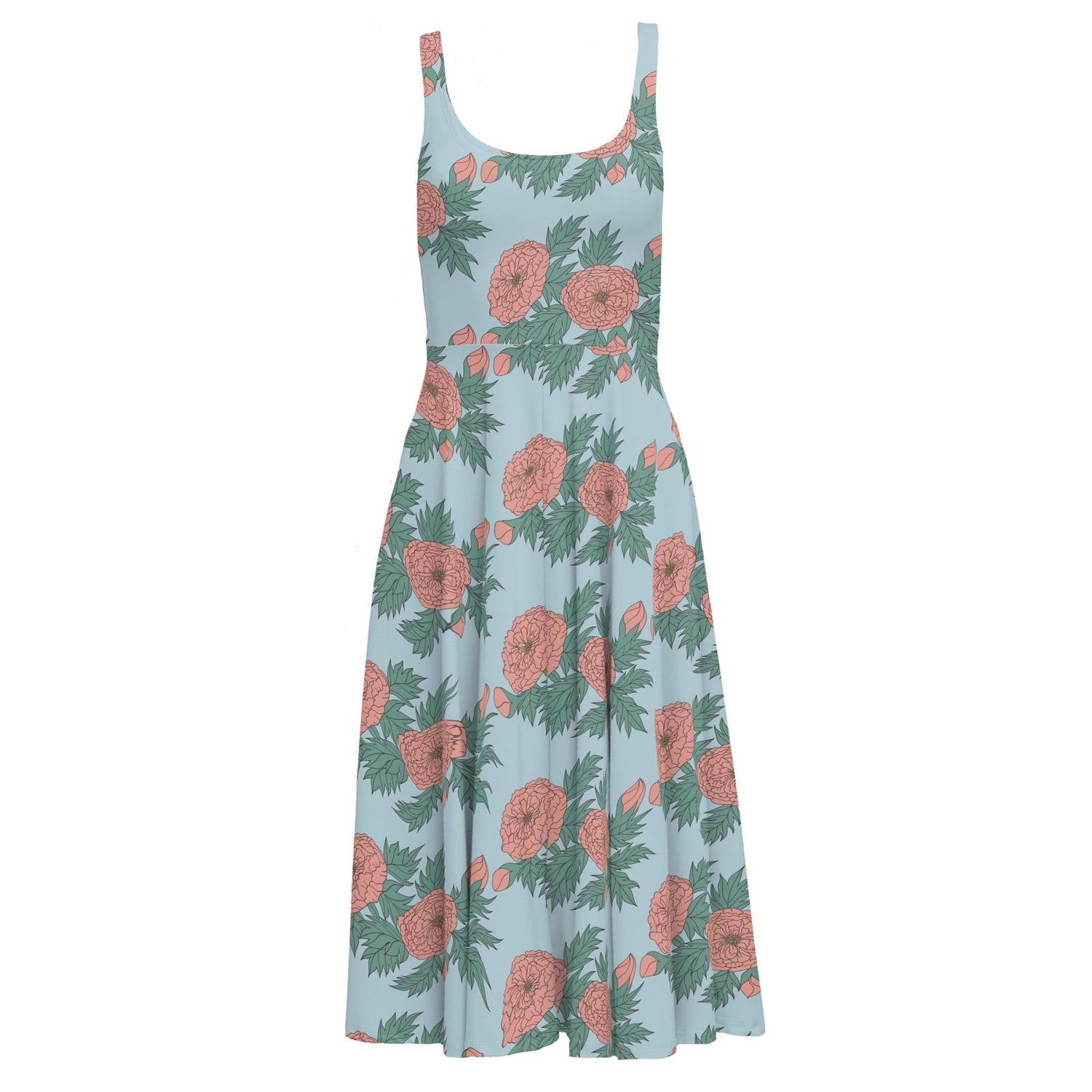 Women's Print Boardwalk Dress with Luxe Top in Spring Sky Floral
