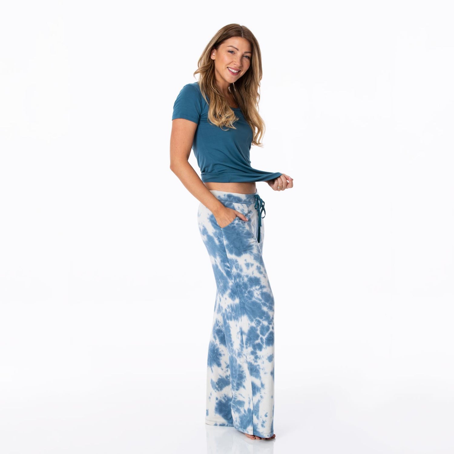 Women's Print Lounge Pants in Deep Sea Tie Dye