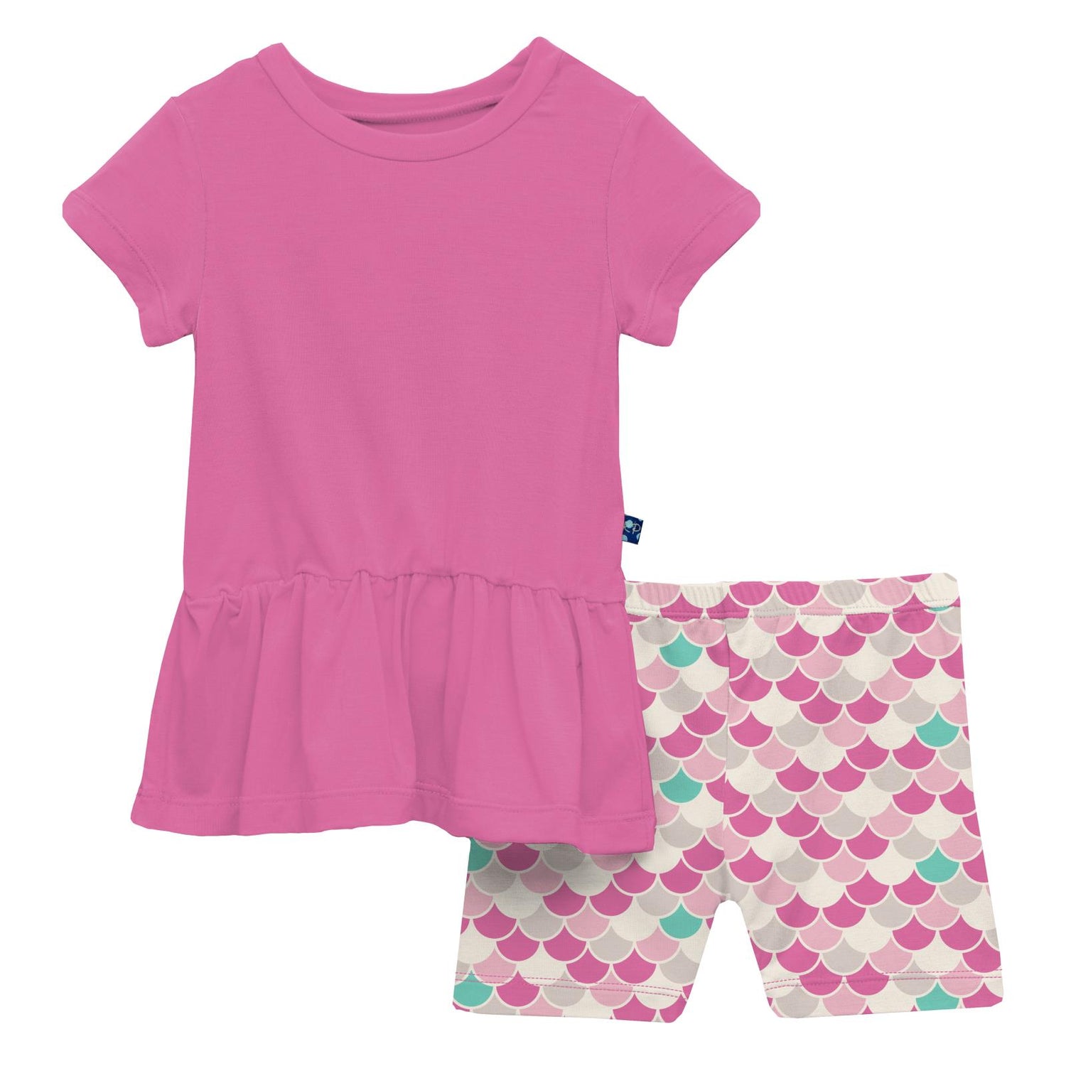 Print Short Sleeve Playtime Outfit Set in Tulip Scales