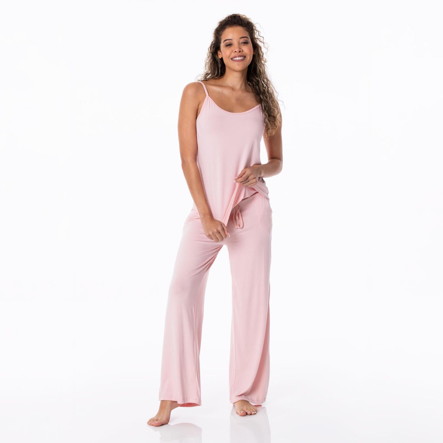 Women's Cami and Lounge Pants Pajama Set in Baby Rose