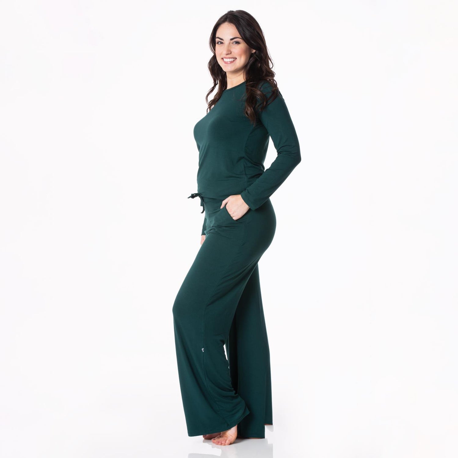 Women's Solid Lounge Pants in Pine
