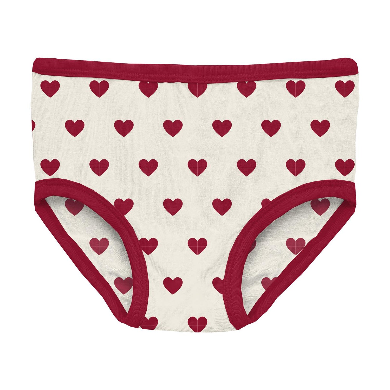 Print Girl's Underwear in Natural Hearts