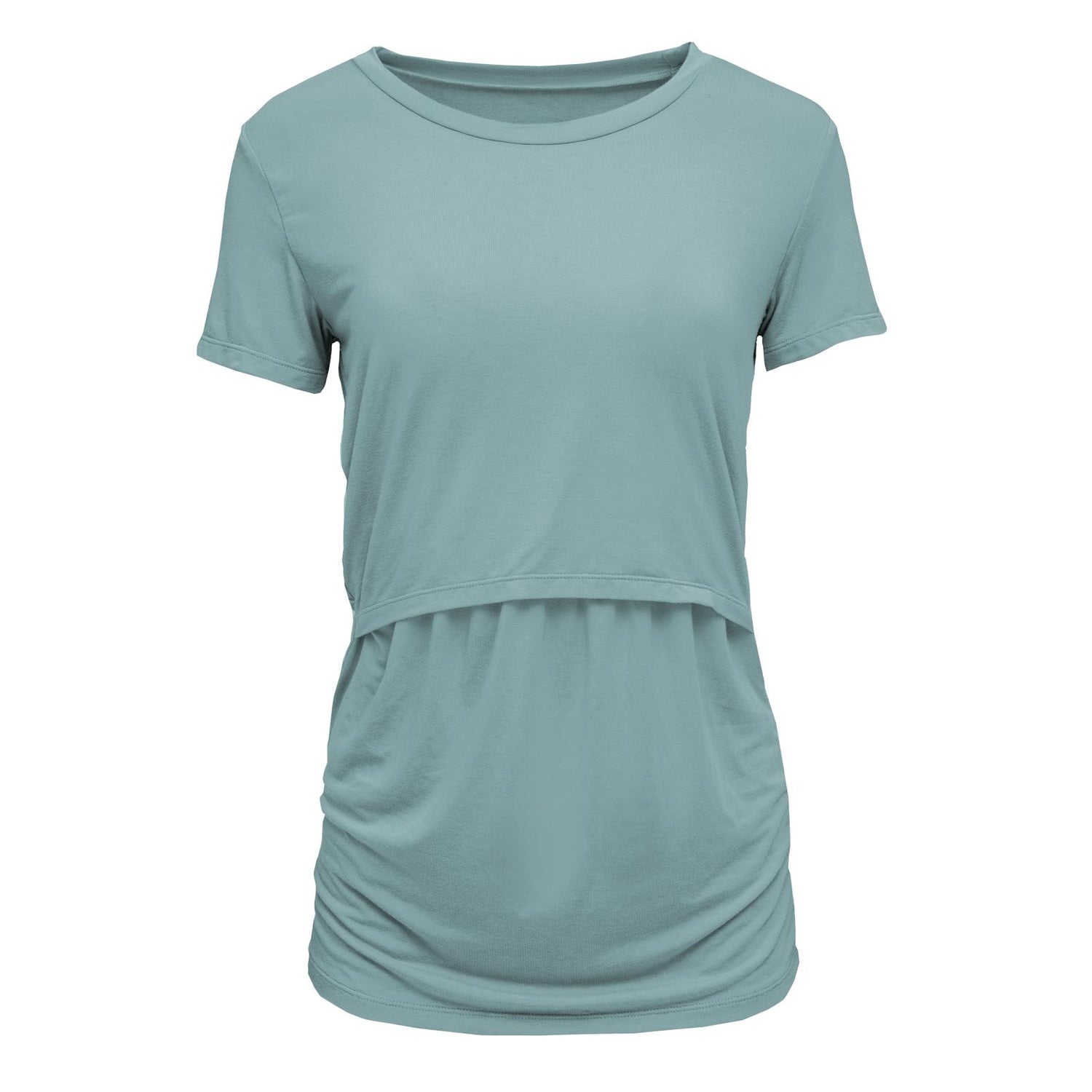 Women's Solid Short Sleeve Nursing Tee in Jade