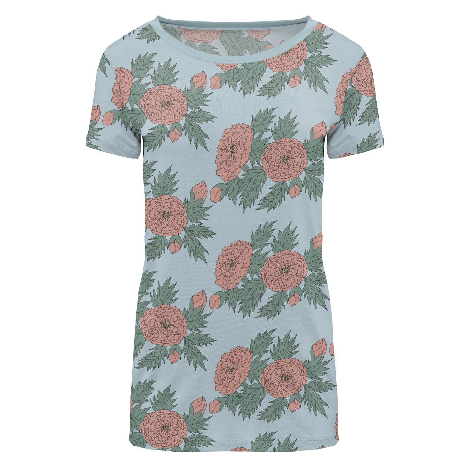 Women's Print Short Sleeve Relaxed Tee in Spring Sky Floral