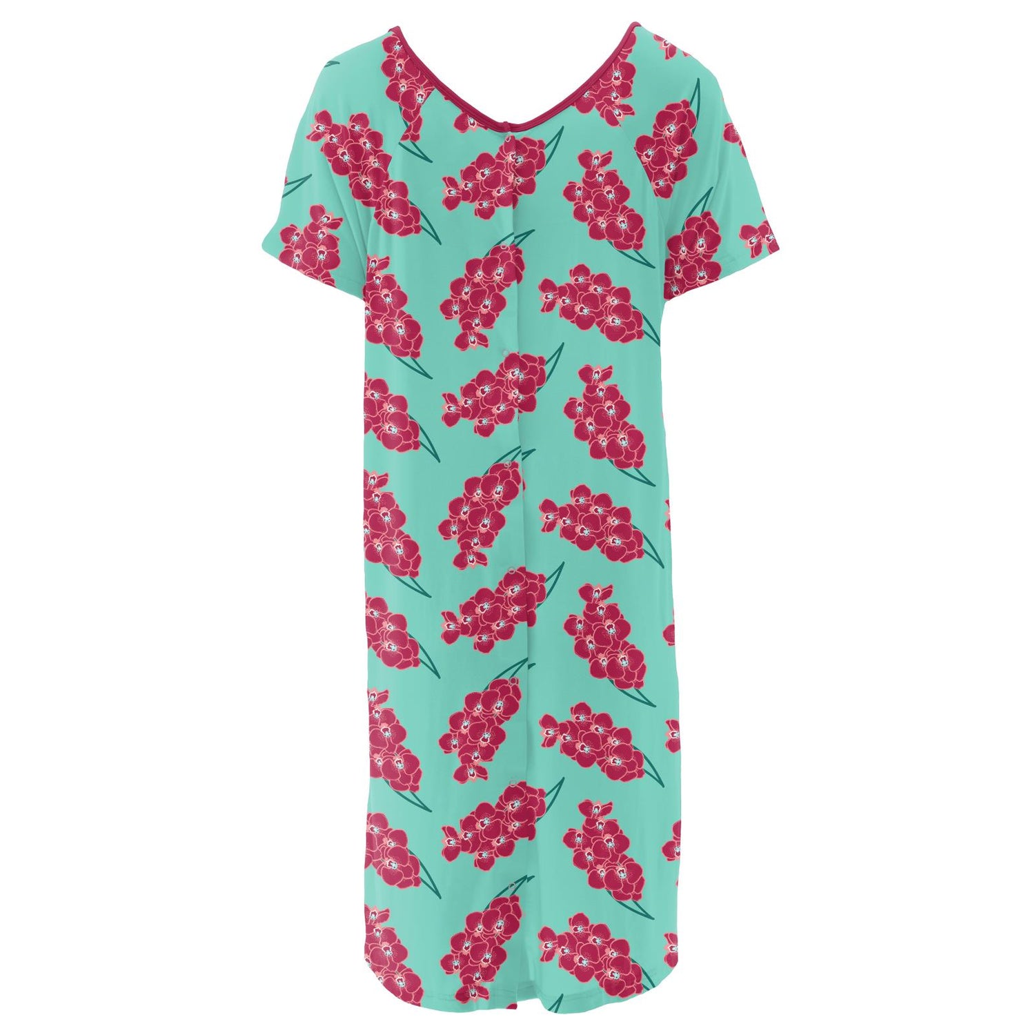 Women's Print Hospital Gown in Glass Orchids