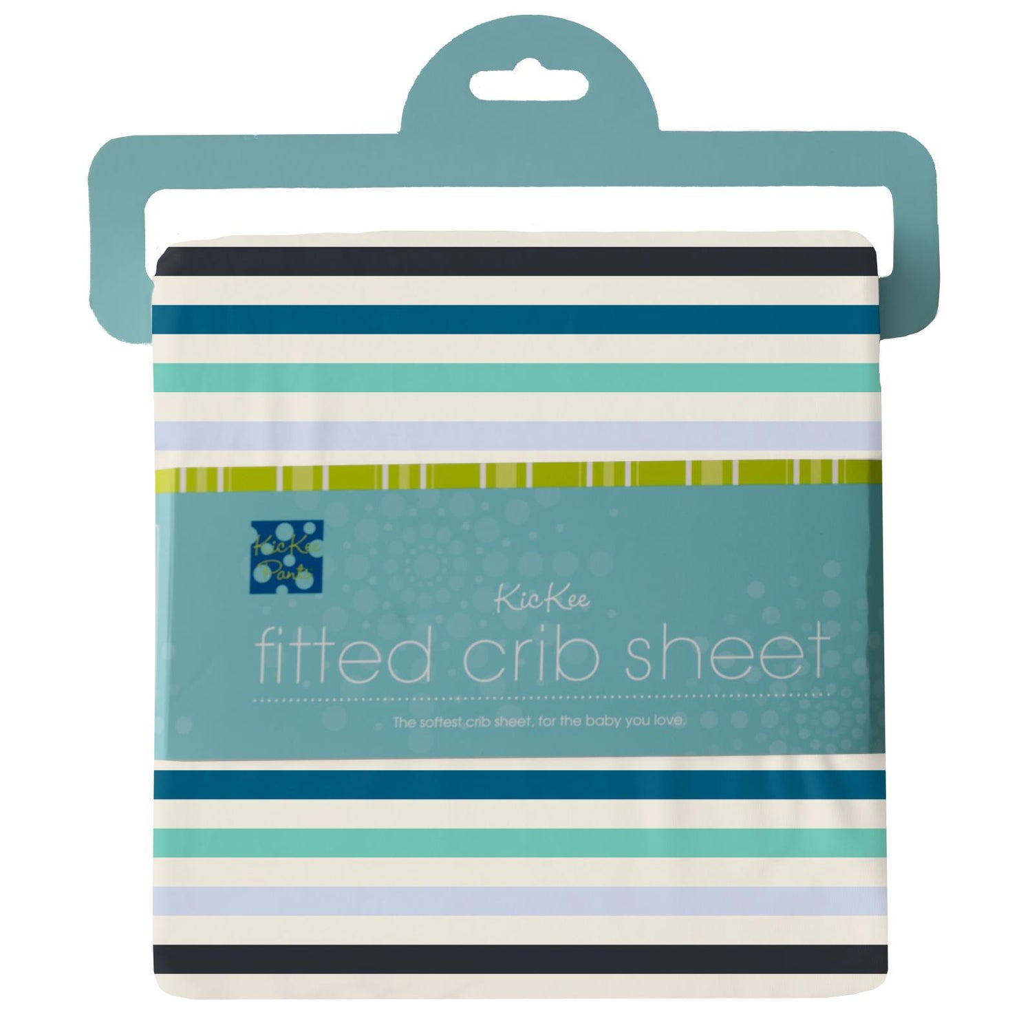 Print Fitted Crib Sheet in Little Boy Blue Stripe