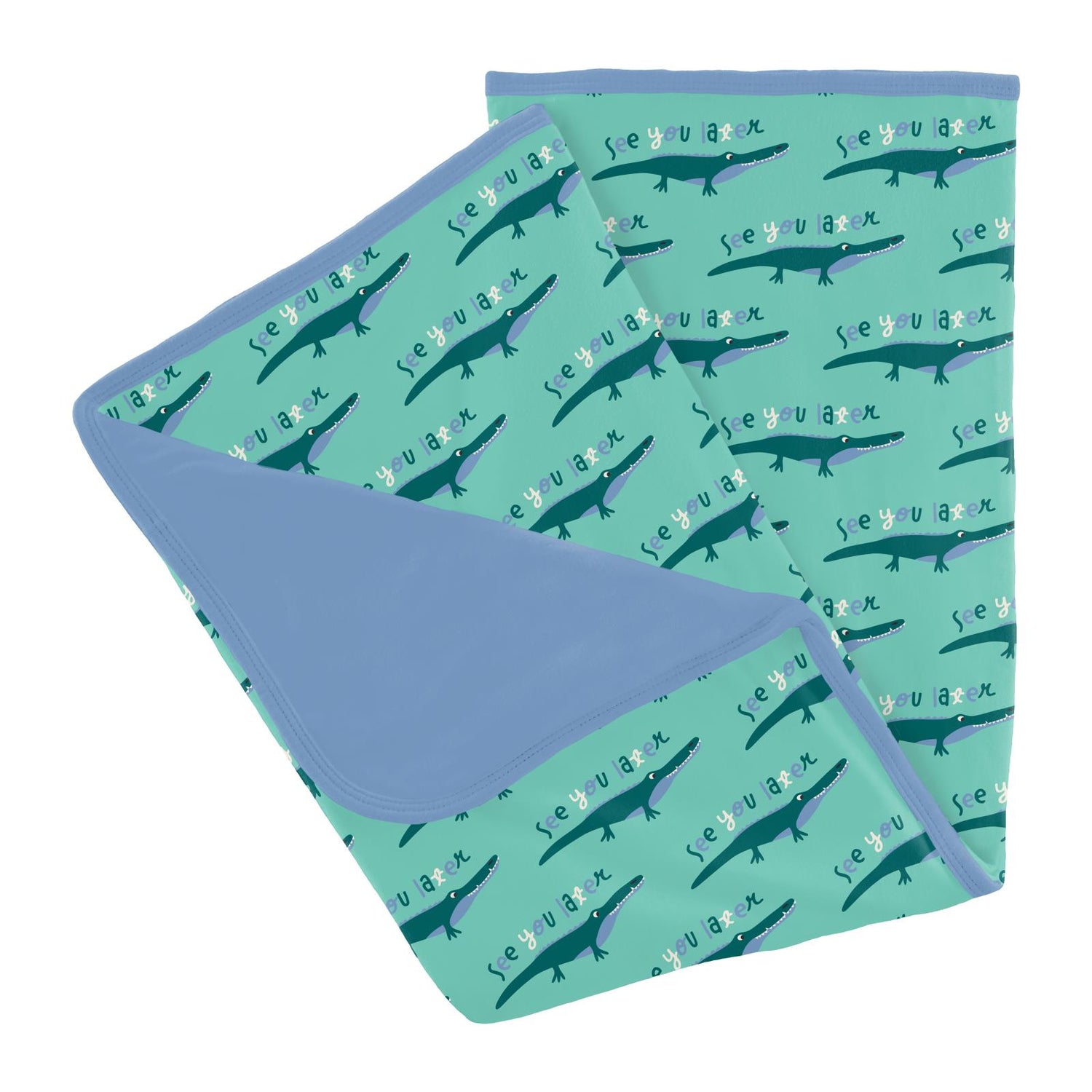 Print Stroller Blanket in Glass Later Alligator