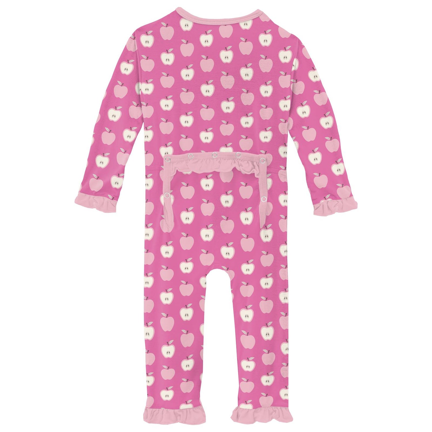 Print Classic Ruffle Coverall with Snaps in Tulip Johnny Appleseed