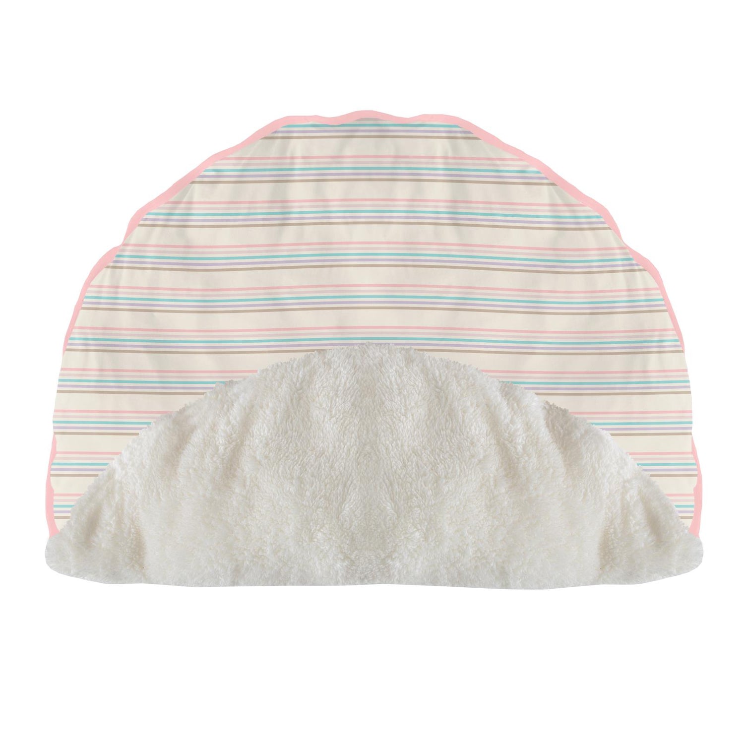 Print Luxe Sherpa-Lined Fluffle Padded Playmat in Cupcake Stripe