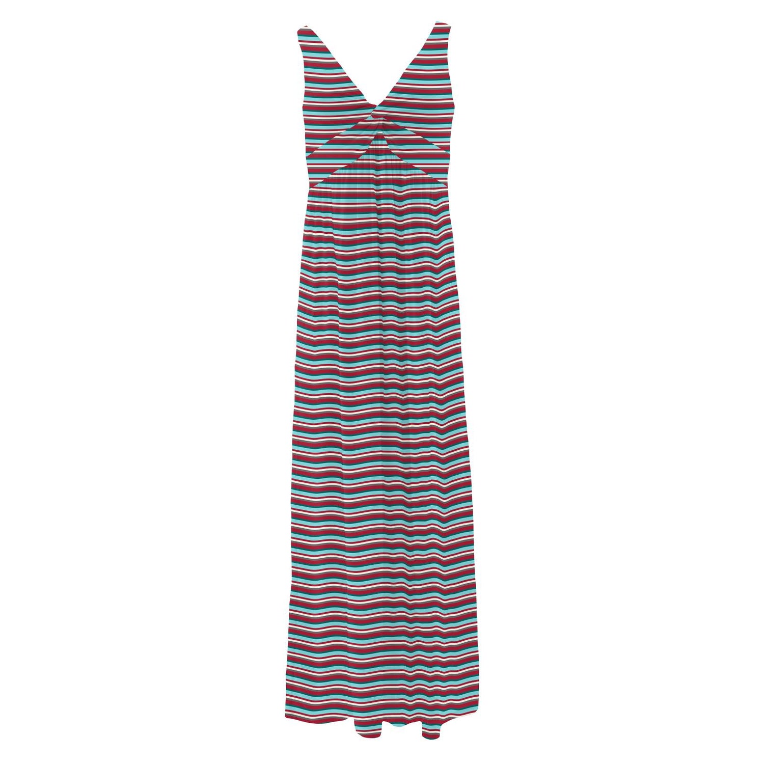 Women's Print Simple Twist Nightgown in Christmas Stripe