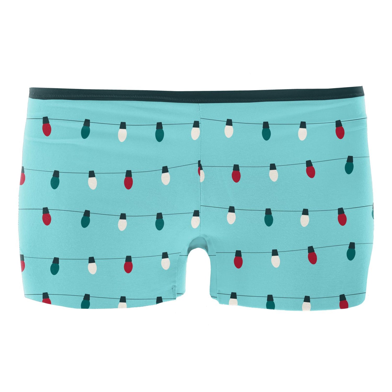 Women's Print Boy Short Underwear in Iceberg Holiday Lights