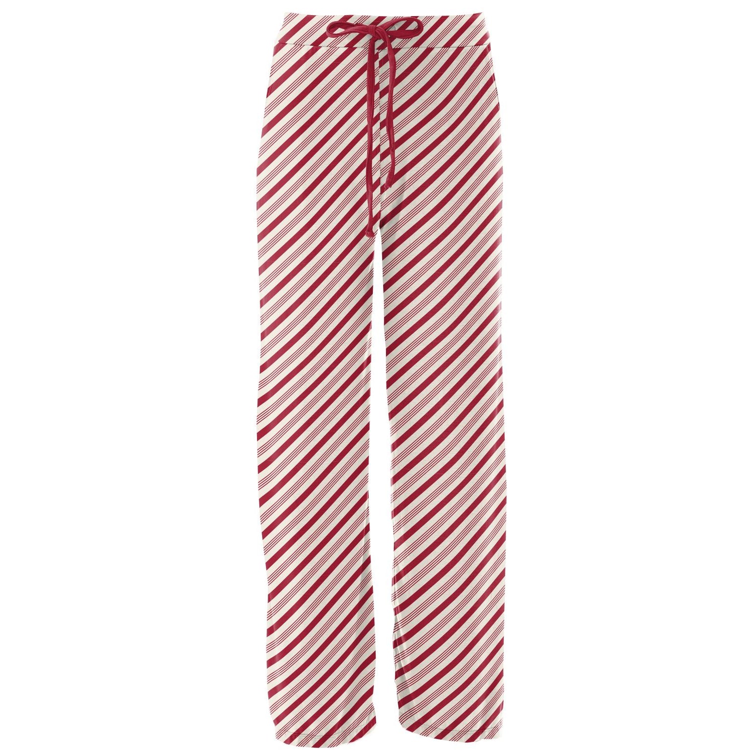 Women's Print Lounge Pants in Crimson Candy Cane Stripe