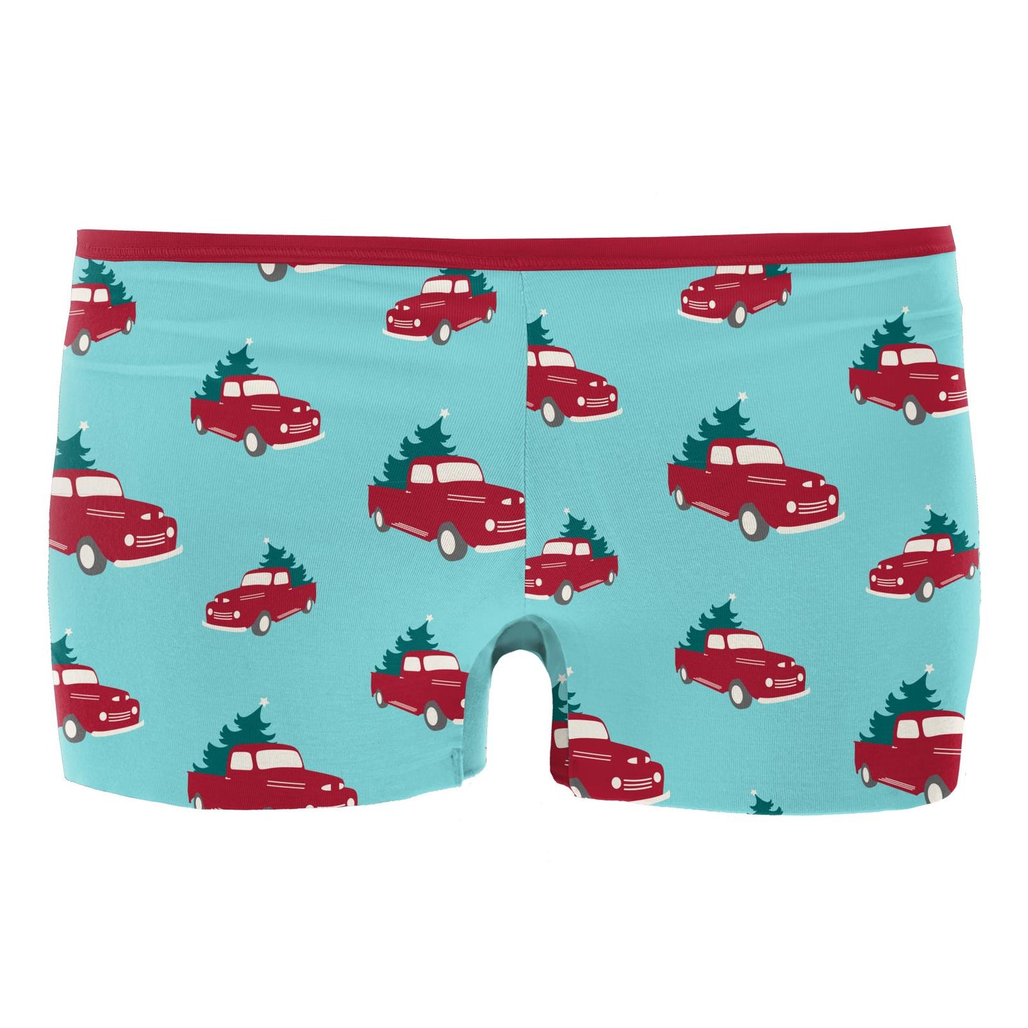 Women's Print Boy Short Underwear in Iceberg Trucks and Trees