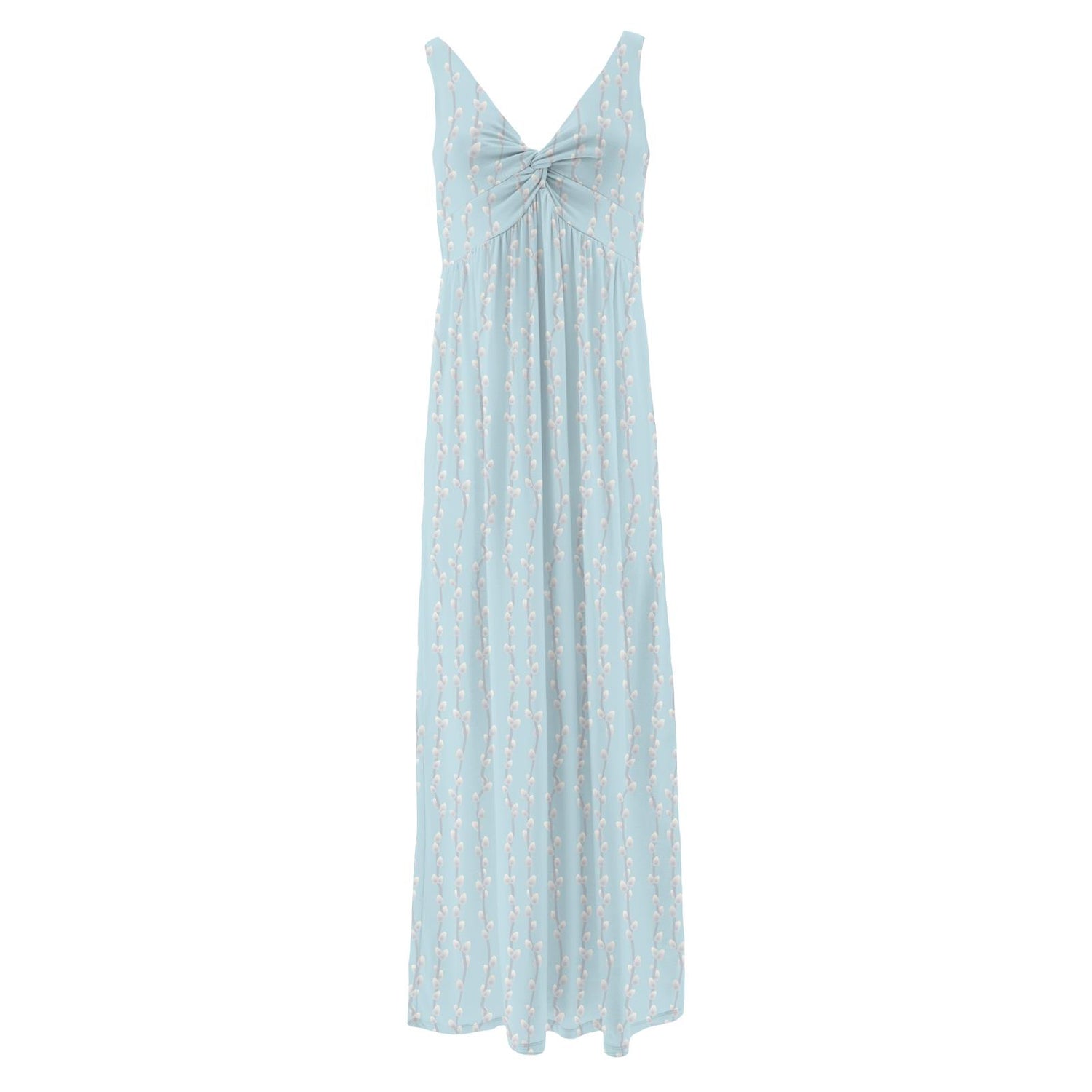 Women's Print Simple Twist Nightgown in Spring Sky Pussy Willows